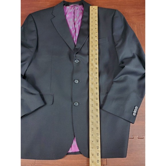 SEAN JOHN 41R Black Classic Lined Blazer Sport Coat 2 Buttons,4 Button Cuff Mens - Picture 7 of 11